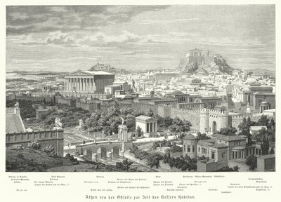 View of Athens from the east during the reign of the Roman Empire Hadrian, 2nd Century by German School