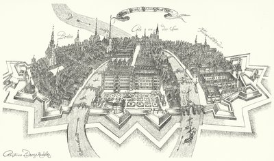 View of Berlin from the 17th Century (engraving) by German School