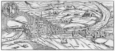 View of Geneva (from Cosmographie Universelle by Sebastien Munster, published 1559) by German School