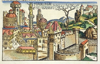 View of the Ancient City of Babylon, from the Nuremberg Chronicle by Hartmann Schedel (1440-1514) 1493 by German School
