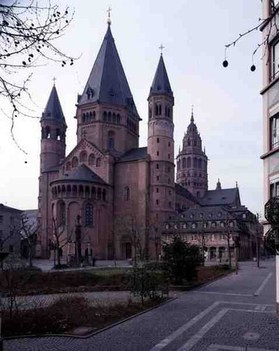 View of the Cathedral of St. Martin and St. Stephan from the north-east by German School