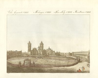 View of the Grand Plaza of Mexico-City in America by German School