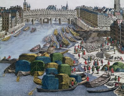 View of the Wheat Port and the Pont au Change looking upstream by German School