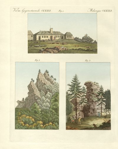Views of Harz (coloured engraving) by German School