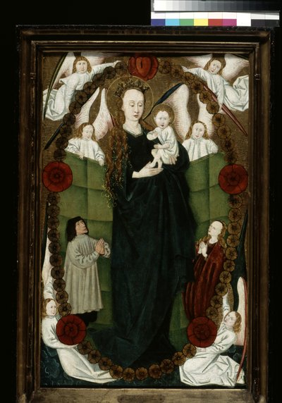 Virgin Of The Rosary With Patrons And Angels by German School