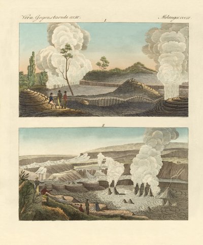 Volcanoes on the Island of Hawaii by German School