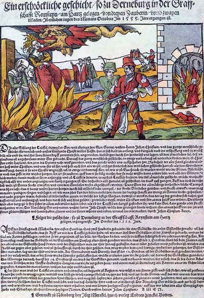 Witches burnt in Derneburg in 1555 by German School
