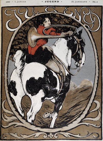 Woman Sounding the Hunting Horn - in 