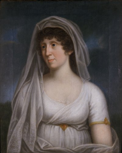 Woman in a White Dress with a Veil by German School