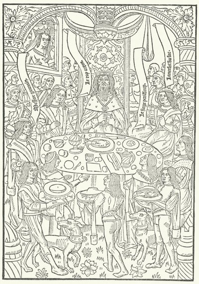 Woodcut from the First Edition of Lancelot du Lac, Printed in Rouen by Jean le Bourgeois in 1488 (engraving) by German School
