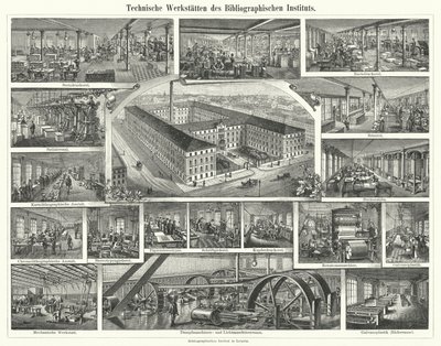 Workshops of the Bibliographisches Institut, Leipzig, Germany by German School
