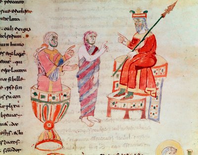 Zoroaster or Zarathustra consulting oracles (Miniature, 9th century) by German School