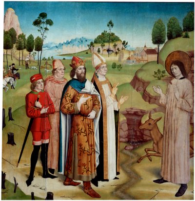 Saint Giles and King Wamba at the Royal Hunt, c. 1470-1480 by German master.
