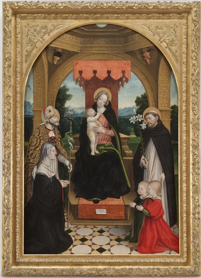 Madonna enthroned with the Child between Saints Abbondio and Dominic, the commissioner Ludovica Buronzo and her sons Peter and Jerome by Gerolamo Giovenone