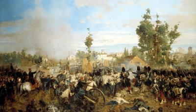 Battle of Magenta. Painting by Gerolamo (Girolamo) Induno by Gerolamo Induno