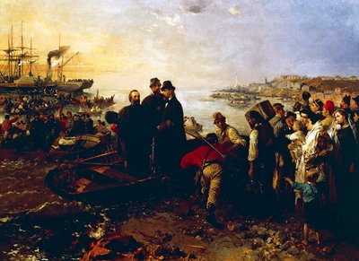 Boarding of the Thousand at Quarto, circa 1860 by Gerolamo Induno