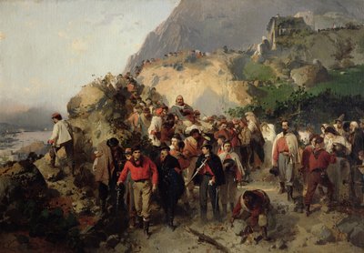 The Injured Garibaldi in the Aspromonte Mountains by Gerolamo Induno