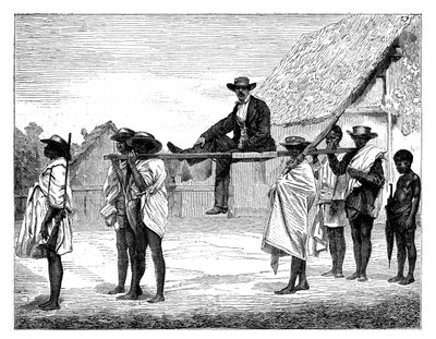 African Natives Carrying a White Man, Africa by Gerome Staal
