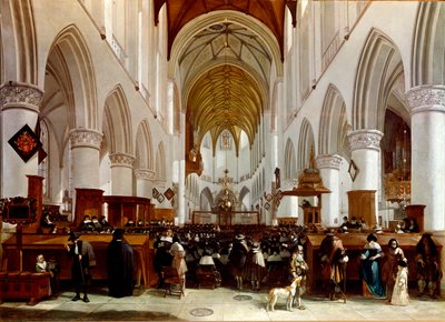 Interior of a church by Gerrit Adriaensz Berckheyde
