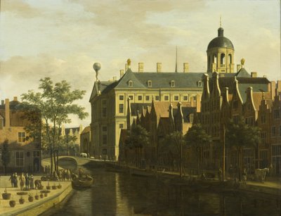 The Nieuwezijds Voorburgwal with the Flower and Tree Market in Amsterdam, c.1675 by Gerrit Adriaensz Berckheyde