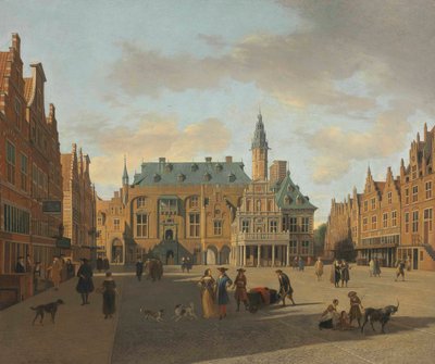 The Grote Markt and Town Hall, Haarlem, Seen from the East by Gerrit Adriaenszoon Berckheyde