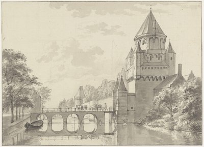 View of the Kleine Houtpoort, Haarlem by Gerrit Adriaenszoon Berckheyde