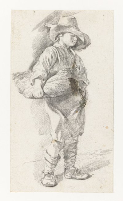 Standing Youth in a Large Hat, with a Basket under his Arm by Gerrit Berckheyde