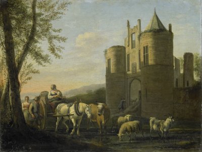 The Main Gate to Egmond Castle by Gerrit Berckheyde
