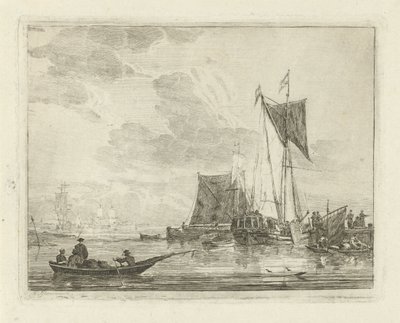 Ships at a Pier by Gerrit Groenewegen