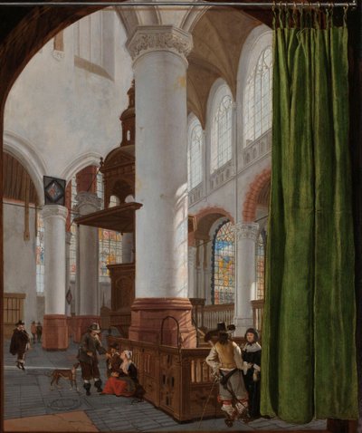 Interior of the Oude Kerk in Delft by Gerrit Houckgeest