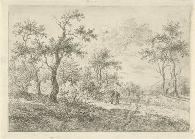 Wooded Landscape with a Woman and a Boy by Gerrit Jan Michaëlis