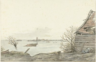 View of the Flooded Ransdorp, February 1825 by Gerrit Lamberts