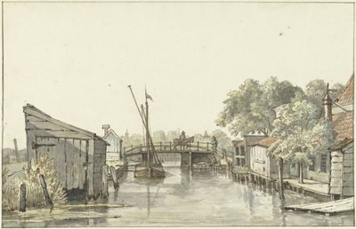 View of the Ringdijk on the Schulpbrug, looking towards the Utrecht side of the Amstel by Gerrit Lamberts