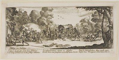 Attack on a Coach, plate eight from The Large Miseries of War by Gerrit Lucasz van Schagen