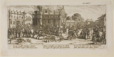 Destruction of a Convent, plate six from The Large Miseries of War by Gerrit Lucasz van Schagen