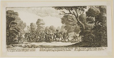 Discovery of the Criminal Soldiers, plate nine from The Large Miseries of War by Gerrit Lucasz van Schagen