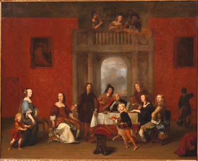 Group Portrait of a Family in an Elegant Interior by Gerrit Pietersz. van Zijl