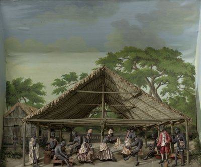 Diorama of a Du, Dance Celebration on the Plantation by Gerrit Schouten