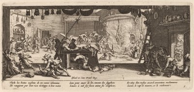 Plundering a Large Farmhouse by Gerrit van Schagen after Jacques Callot