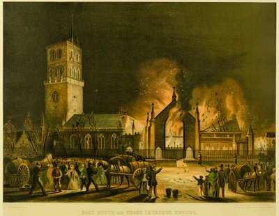 East, South and Cross Churches, Dundee (after George McGillivray), c.1841 by Gershom Gourlay Cumming