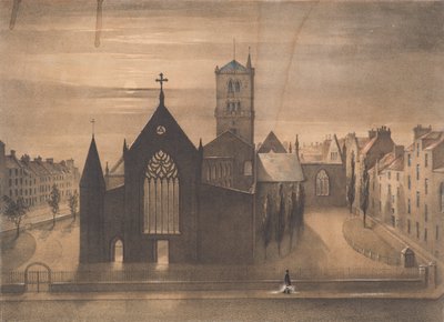Moonlight View of East and Cross Churches, Dundee as They Appeared After the Conflagration of 3rd Jan, c.1841 by Gershom Gourlay Cumming