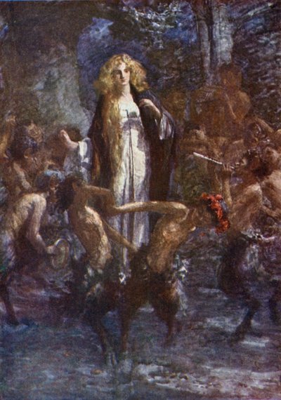 The Satyrs Danced Round Her in Glee by Gertrude E. Demain (after) Hammond