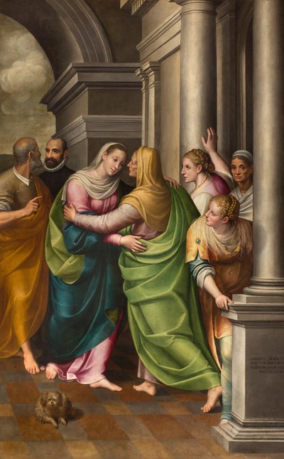 Altar of Visitation, Altarpiece, Visitation of Mary to his cousin Elisabeth by Gervasio Gatti