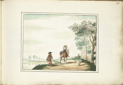 Gentleman and Lady on Horseback and a Pedestrian in a Landscape by Gesina ter Borch (signed by artist)