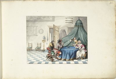 Card Players in an Interior by Gesina ter Borch (signed by artist)