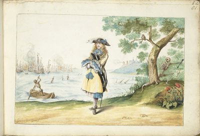 Moses ter Borch on the English Coast by Gesina ter Borch (signed by artist)