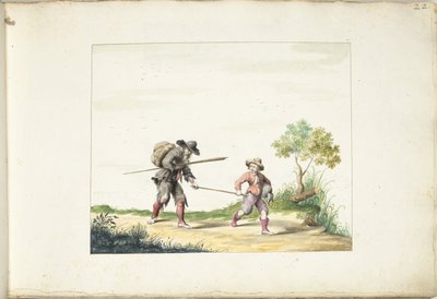 Old Blind Beggar Led by a Boy by Gesina ter Borch (signed by artist)
