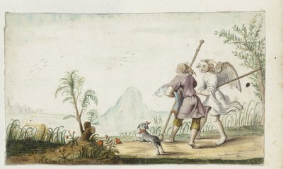 Tobias and the Angel by Gesina ter Borch (signed by artist)