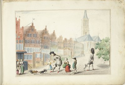 Cockfight in the Sassenstraat in Zwolle by Gesina ter Borch