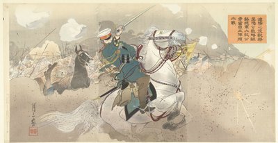 Despite the Illogical Strategy of General Kuropatkin at the Battle of Shaho and the Crushing Defeat of His Army, He Fights Bravely On. by Gessan